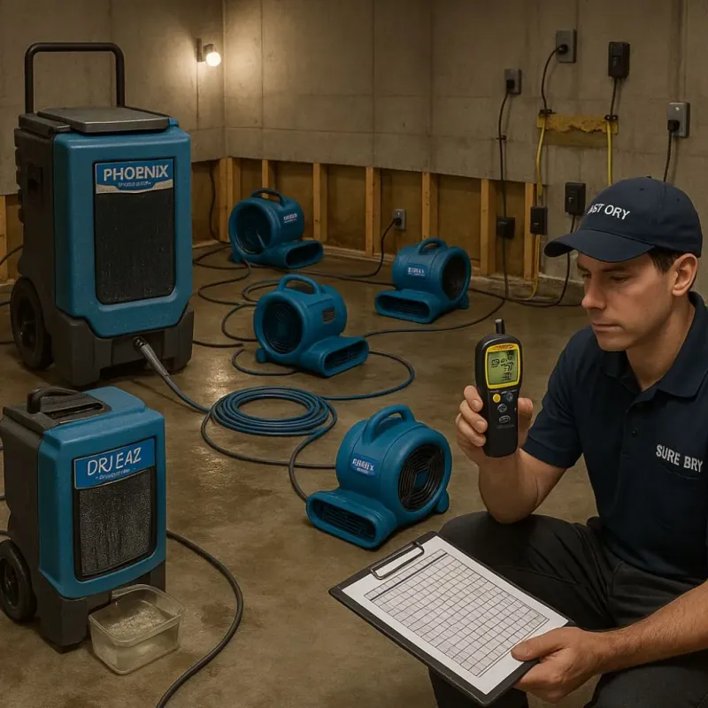Structural Drying and Dehumidification process in Fowlerville, MI